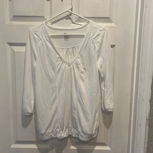 Gap Women's White‎ Bracelet Sleeve Shirt Women's Size Medium